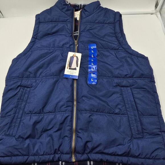 Weatherproof Vintage Men's Flannel Lined Quilted Vest Classic L Blue‎ - Picture 1 of 14